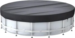 10 Ft Round Pool Cover,Swimming Pool Cover for Above Ground Pools,Inflatable Pool Cover with Pool Accessories,Solar Cover Including Drawstring Design,Tarp Ideal for Waterproof and Dustproof (Black)