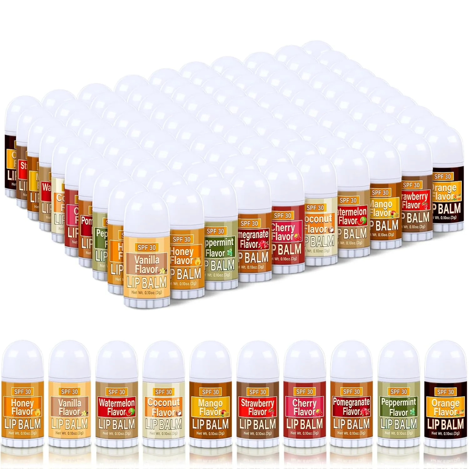 100 Pcs Mini Sunscreen Lip Balms Bulk Spf 30 Lip Balms Sticks with Sunscreen Teacher Nurse Volunteer Employee Appreciation Gifts Bulk Staff Team End of Year Coworkers Gifts for Women Men