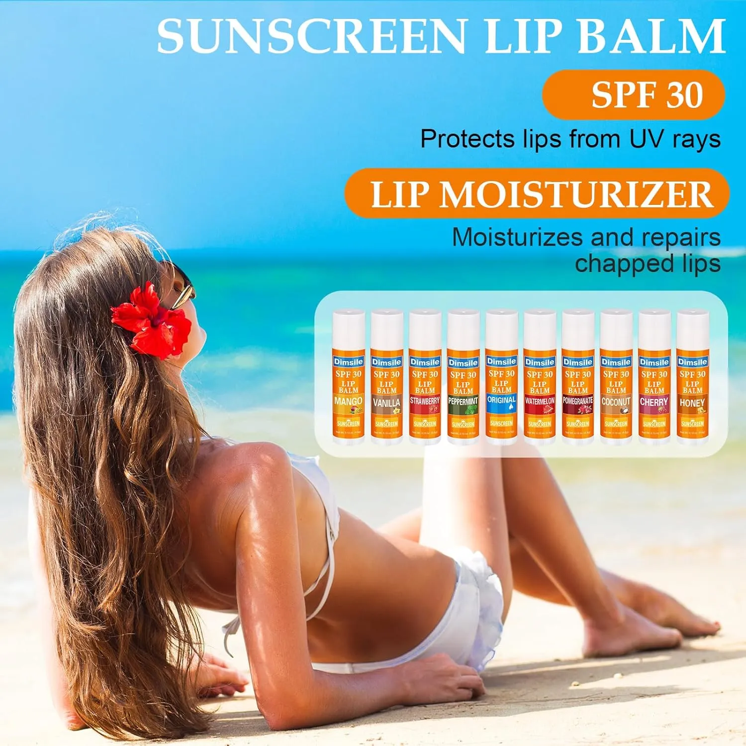 100 Pcs Sunscreen Lip Balms Bulk Spf 30 Lip Balms Sticks with Sunscreen Teacher Nurse Volunteer Employee Appreciation Gifts Bulk Staff Team End of Year Coworkers Gifts for Women Men