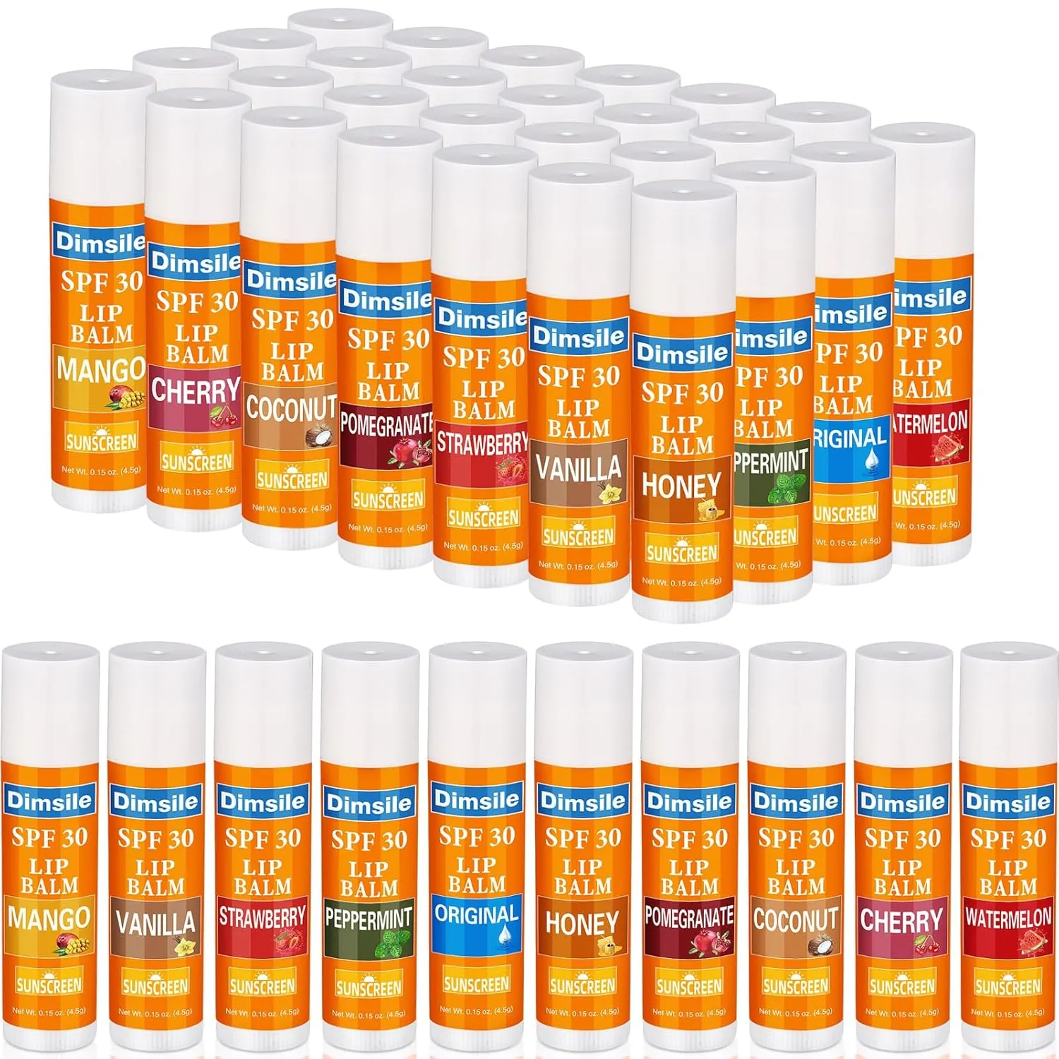 100 Pcs Sunscreen Lip Balms Bulk Spf 30 Lip Balms Sticks with Sunscreen Teacher Nurse Volunteer Employee Appreciation Gifts Bulk Staff Team End of Year Coworkers Gifts for Women Men