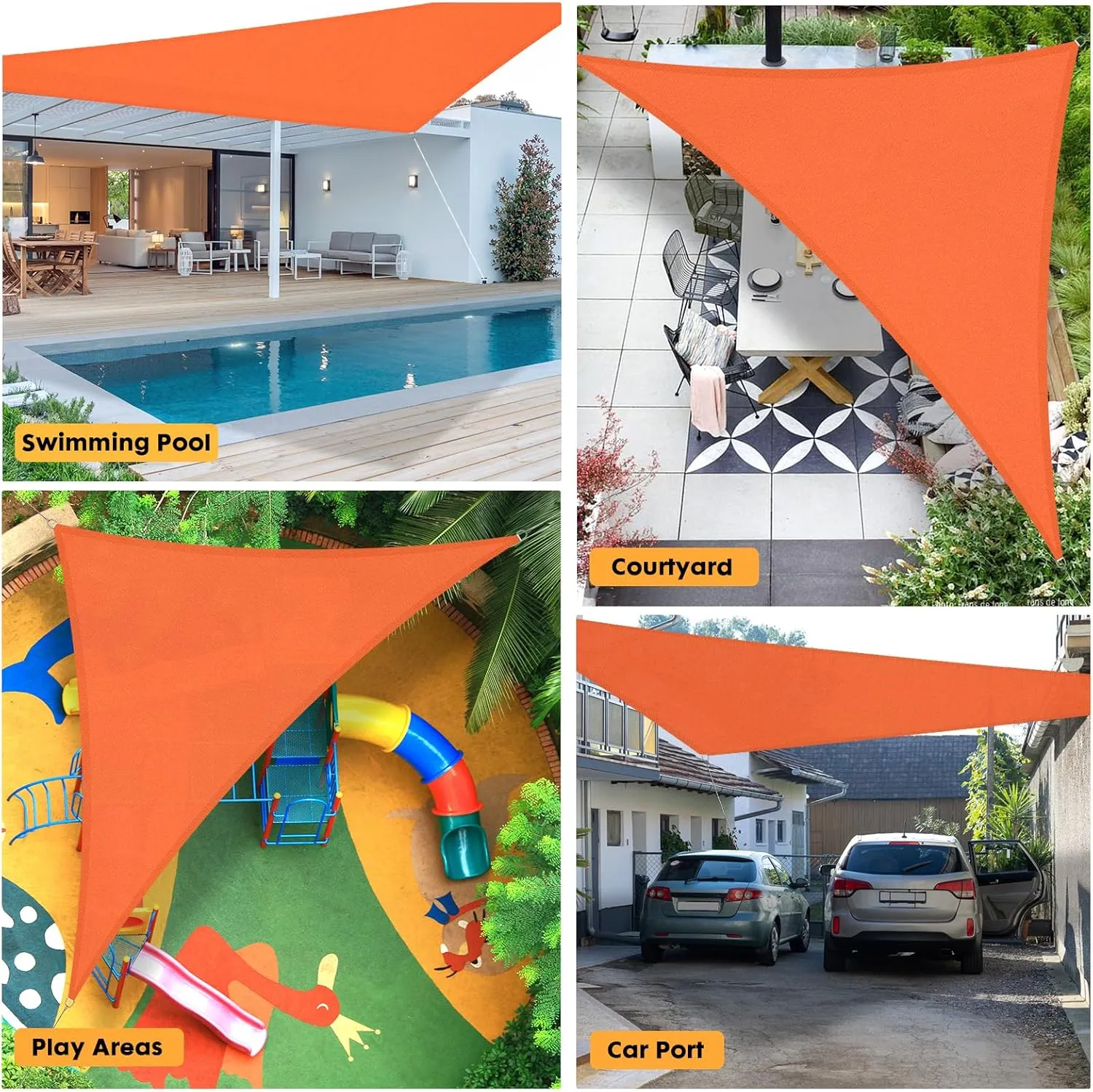 12' x 12' x 12' Sun Shade Sail, Triangle Waterproof Canopy Awning UV Block Sunshade for Outdoor Patio Garden Terrace Backyard Pergola Sunscreen (Terracotta) (Customization Acceptable)