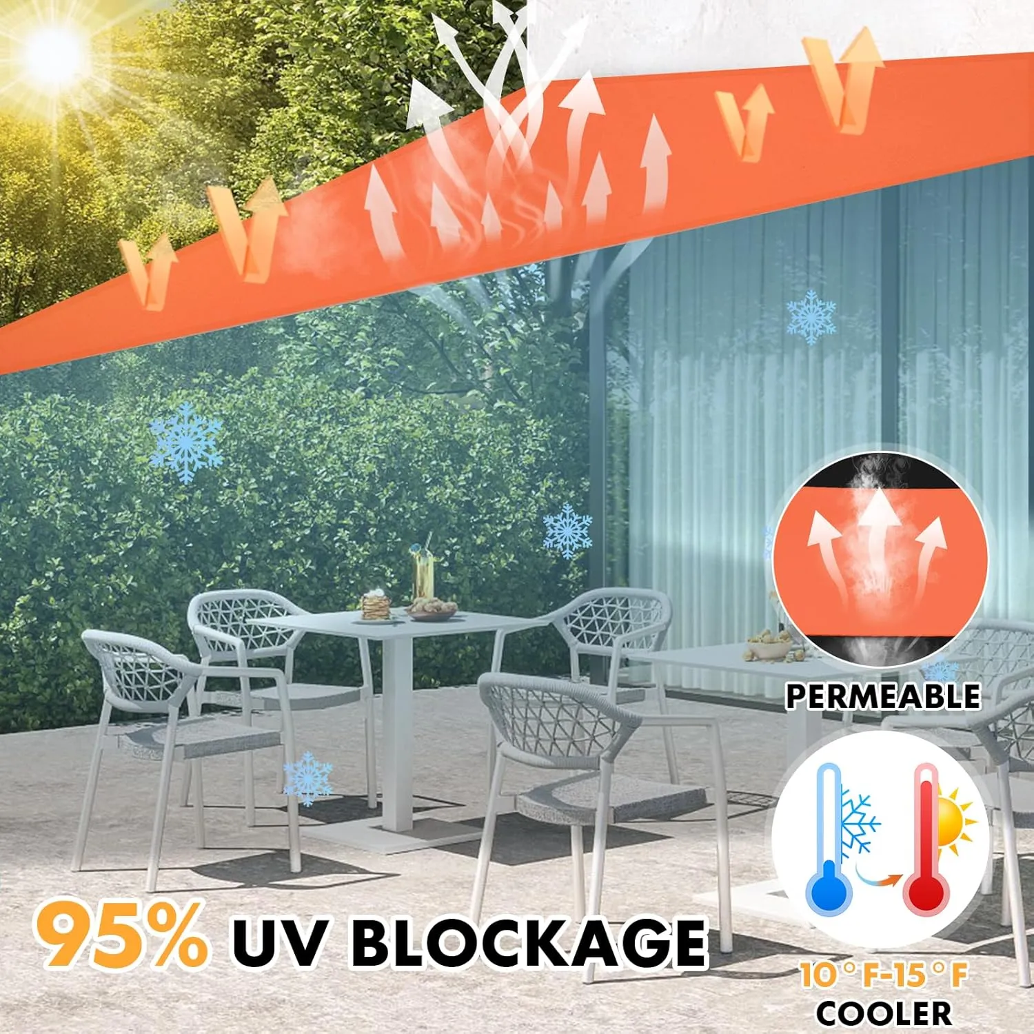 12' x 12' x 12' Sun Shade Sail, Triangle Waterproof Canopy Awning UV Block Sunshade for Outdoor Patio Garden Terrace Backyard Pergola Sunscreen (Terracotta) (Customization Acceptable)