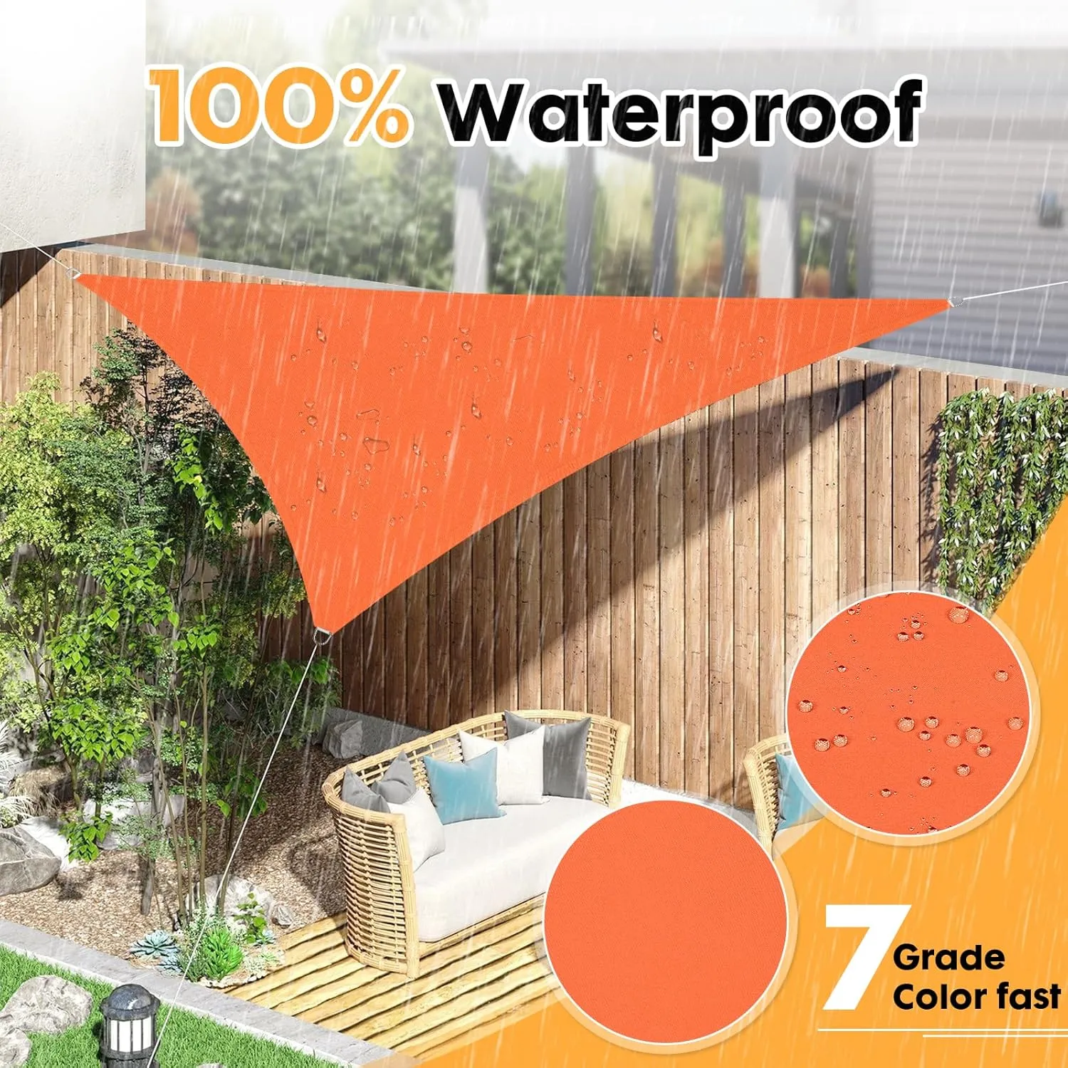 12' x 12' x 12' Sun Shade Sail, Triangle Waterproof Canopy Awning UV Block Sunshade for Outdoor Patio Garden Terrace Backyard Pergola Sunscreen (Terracotta) (Customization Acceptable)