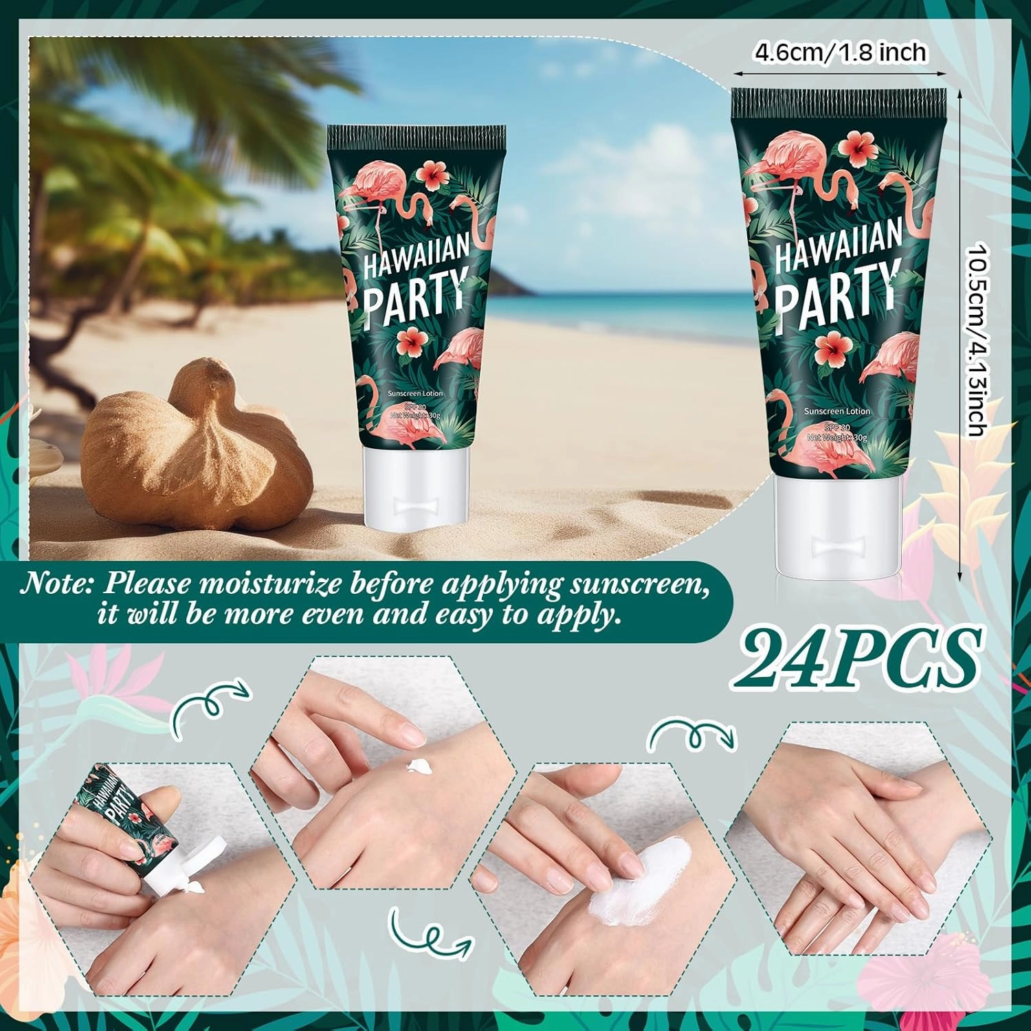 12 Pcs Mini Sunscreen Bulk for Summer Travel Size SPF 30 Water Resistant Sunscreen Lotion Bulk for Thank You Gifts Wedding Bridal Shower Favors for Wedding Party(White Cream,Flamingo)