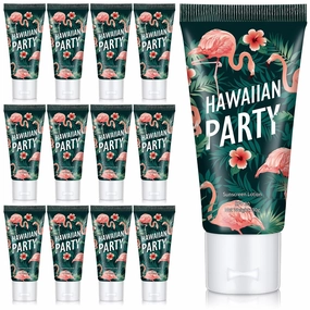 12 Pcs Mini Sunscreen Bulk for Summer Travel Size SPF 30 Water Resistant Sunscreen Lotion Bulk for Thank You Gifts Wedding Bridal Shower Favors for Wedding Party(White Cream,Flamingo)