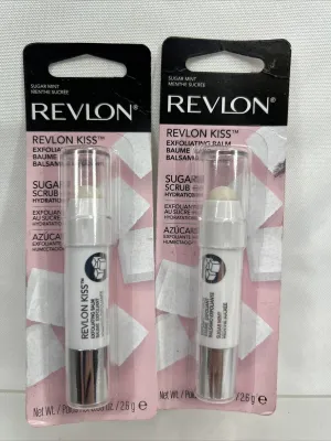 (2) Sugar Mint #111 Revlon Kiss Exfoliating Sugar Scrub   Hydration Lip Balm
