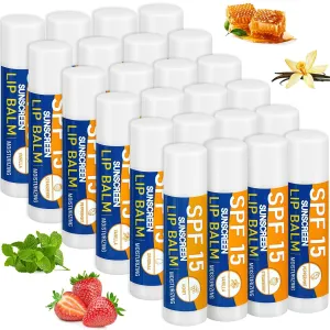 25 Pcs Sunscreen Lip Balms Bulk Spf 30 Lip Balms Sticks with Sunscreen Teacher Nurse Volunteer Employee Appreciation Gifts Bulk Staff Team End of Year Coworkers Gifts for Women Men