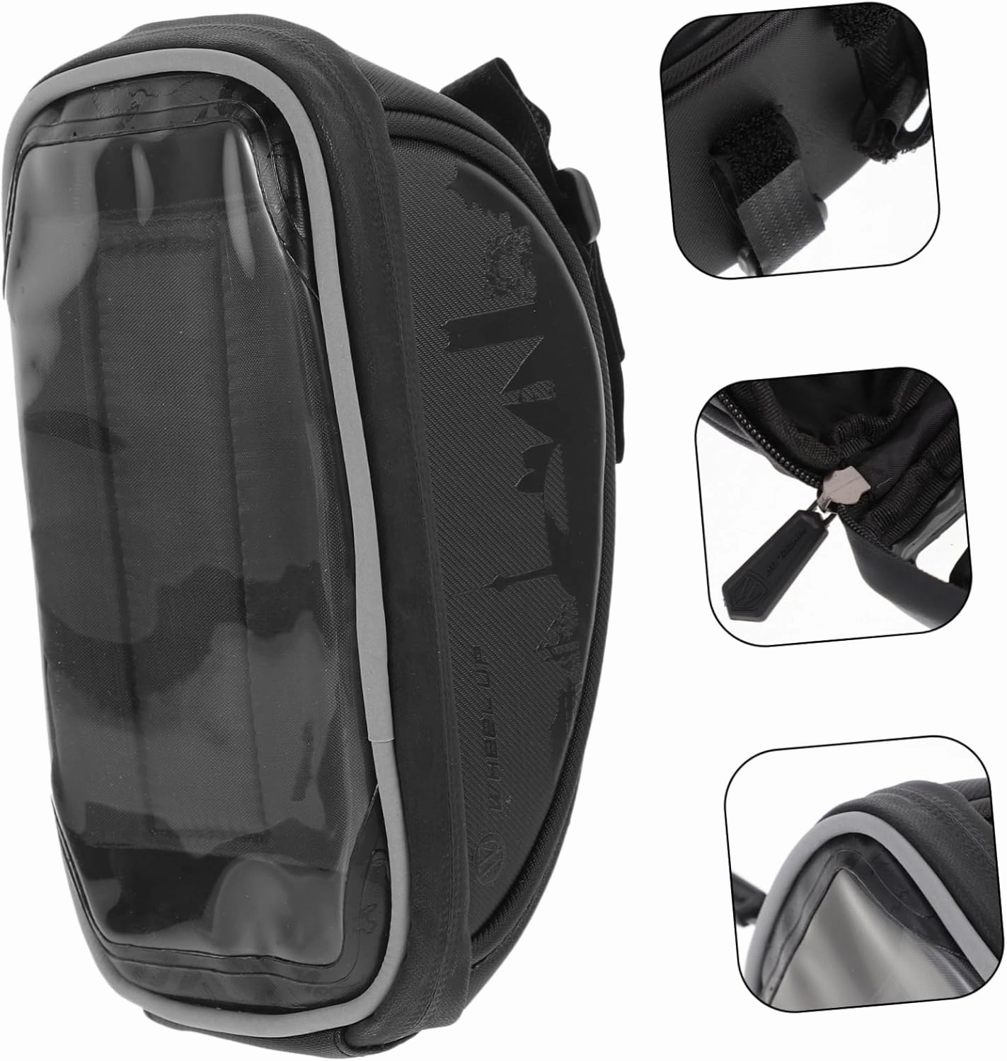 2 pcs Bike Storage Bag Hard Shell Handlebar Pouch for Smartphones Convenient Cycle Phone Mount Bag for Outdoor Sports and Cycling Use Black
