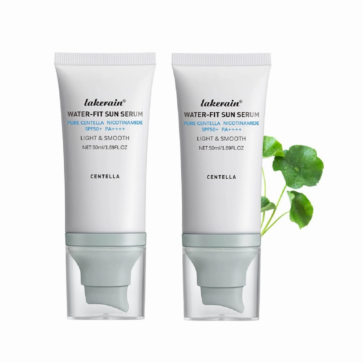 2 Pcs Centella Sunscreen SPF50, Moisturizing Non-Sticky Centella Hyalu-Cica Water-Fit Sun Serum for All Skin Type and UV Defense.