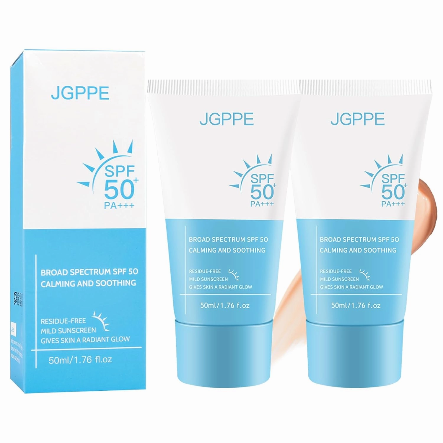 2PC Heartleaf Korean Face Sunscreen, SPF 50  Silky Moisture Sunscreen, Clear Filter Sun Essence, Non-Sticky, Long Lasting Protection, Korean skin care 50ml / 1.76 fl. oz.