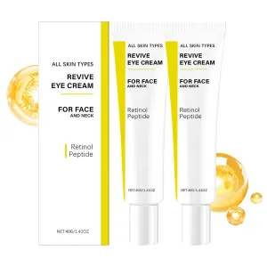 2PCS Revive Eye Cream,Revive Eye Cream with Retinol Peptide,Reduces Wrinkles Firming & Hydrating EyeCream for All Skin Types