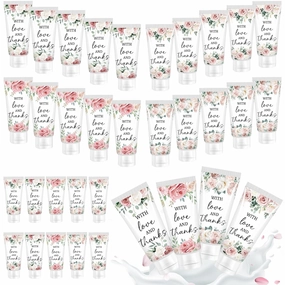 30 PCS Floral Sunscreen Bulk, SPF 30 Water Resistant Sunscreen Lotion Bulk Bridal Shower Guests Gifts for Bridal Shower Wedding Favors Thank You Gifts (Pink, Sun Protection Factor (SPF), 30)