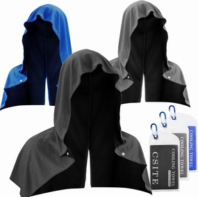 3 Pack Cooling Hoodie Towels, Instant Cooling Towels for Neck and Face, UPF 50 Sun Protection, Ice Towel for Hot Weather, Head Towel for Sports, Camping, Cycling & More Activities