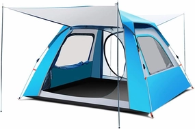 4 Season 3-5 Person Lightweight Backpacking Tent Windproof Camping Tent Awning Family Tent Double Layer with Automatic Pop-Up Beach Tent for Outdoor Camping Family Beach Hunting Hiking Travel