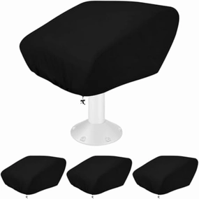 4Pcs Boat Seat Cover, 600D Boat Folding Seat Cover W18*D20*H14 High Density Waterproof Captain's Chair Cover Heavy-Duty Weather Trailerable Fishing Chair Cover Protects Your Seat