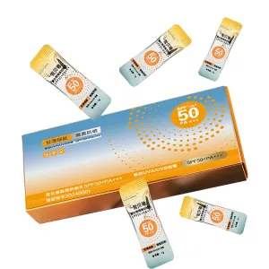 50PCS Mini Sunscreen SPF50  - Travel Size Sunscreen Infused with Centella Asiatica Extract, Lightweight & Non-Greasy, waterproof - Perfect for Summer Party & Thank You Gifts - Mini Purse Essentials