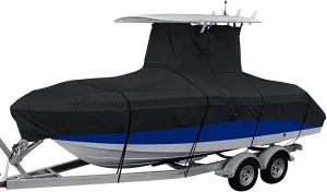 600D Heavy Duty Boat Cover Center Console T-Top Roof Boat Cover Waterproof Anti UV Anti-Smashing Tear Proof Durable Yacht Cover(20-22FT)