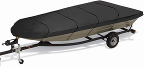 600D Waterproof Jon Boat Cover Heavy Duty Marine Boat Sunshade Dust-Proof Anti-UV Protection 12Ft/14Ft/16Ft/18Ft(14Ft)