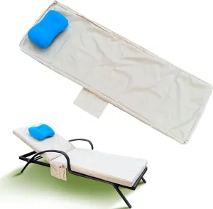 72 x 21 x 3 Inch Outdoor chaise lounge cushion Covers Only (Not Includes Cushion) Waterproof Outdoor Patio lounge chair cushion Slipcover，Anti-Slip Backing Design & Convenient Phone Pocket（Khaki）