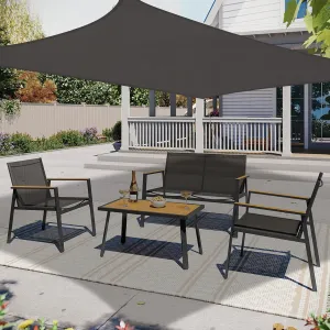8' x 10' Sun Shade Sail, Rectangle Waterproof Canopy Awning UV Block Sunshade for Outdoor Patio Garden Terrace Backyard Pergola Sunscreen (Anthracite) (Customization Acceptable)