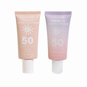 Adorn Premium Sunscreen and Tinted Sunscreen, 50ml Each, 0.88 Ounce (Pack of 2)
