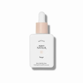 Agent Nateur - holi (sun) SPF 50 Dewy Tinted Skin Drops | Lightweight, Hydrating, Smooths Fine Lines & Wrinkles | Luxury, Non-Toxic Clean Skincare, Reef Friendly (Beige, 1 oz)