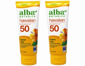 Alba Botanica: Natural Hawaiian Sunscreen Green Tea SPF 45, 4 oz (2 pack)