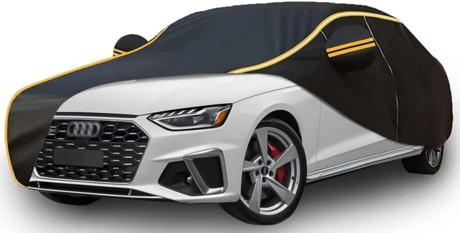 All Weather Waterproof car Cover for Audi 100 1976-1982,Zipper Cotton Universal, All-Weather UV Protection, Snow Proof, Wind Proof, dust Proof