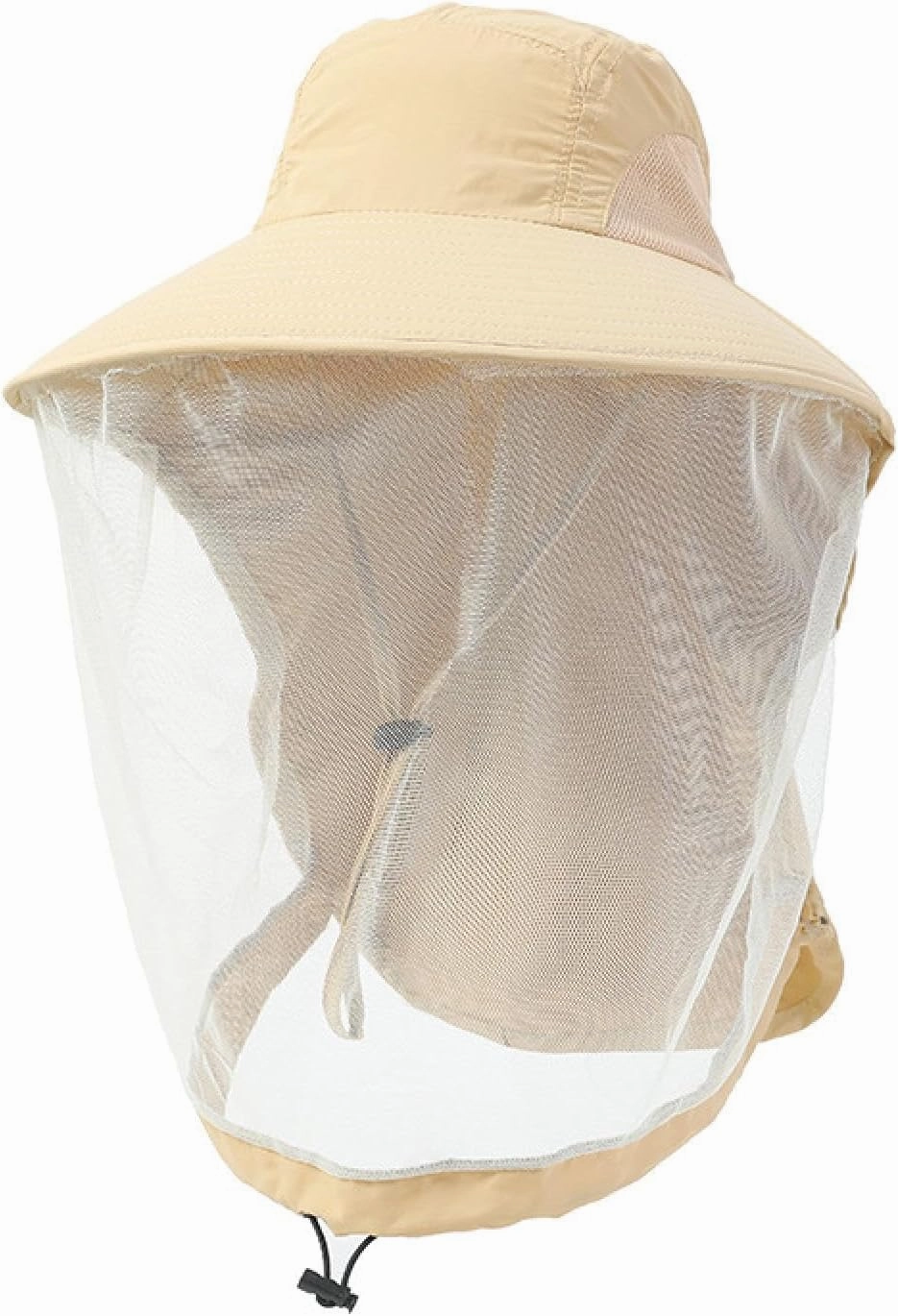 All-Season UPF 50  Unisex Outdoor Fishing Hat with Wide Brim and Hidden Neck Flap - Breathable Mosquito Net, Adjustable for Comfort, Ideal for Hiking, Climbing, and Gardening Khaki