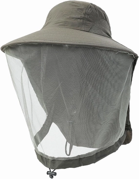 All season UPF 50  Unisex Outdoor Fishing Hat with Wide Brim, Mosquito Net, Adjustable. Ideal for Hiking, Climbing