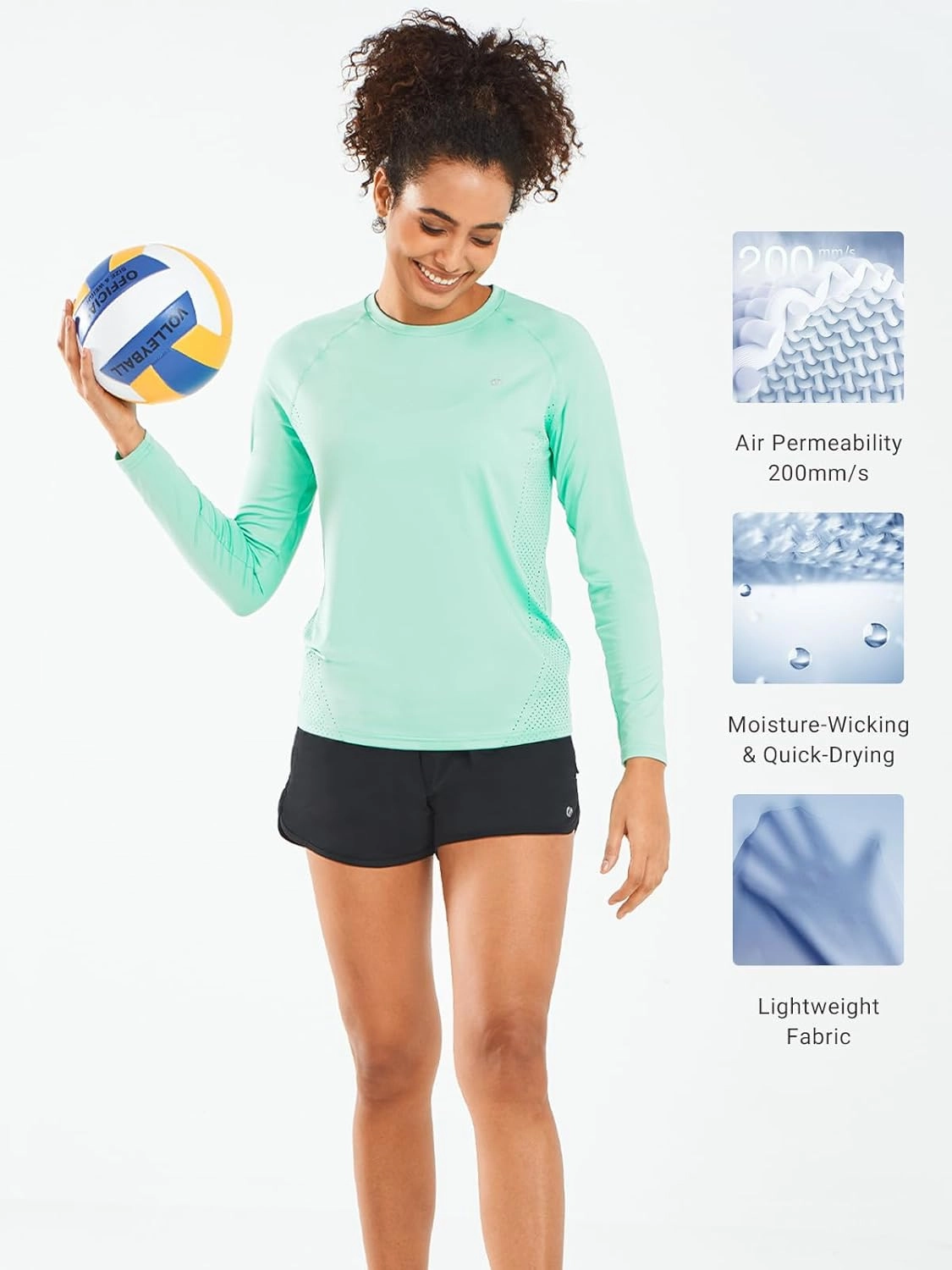 ALLZERO Rash Guard for Women UPF 50  Long Sleeve Sun Shirts Quick Dry SPF Shirts for Workout Hiking Fishing