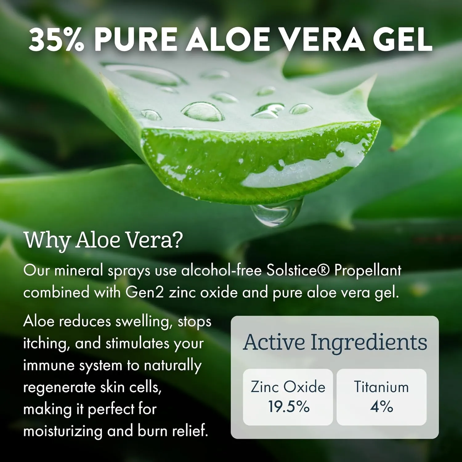 Aloe Up Continuous Mineral Sunscreen Spray SPF 50- Alcohol-Free Broad Spectrum UVA/UVB Sunscreen Protector for Face and Body - With Gen2 Zinc Oxide and Aloe Vera - Dries Clear - Reef Safe - 4.5 Oz