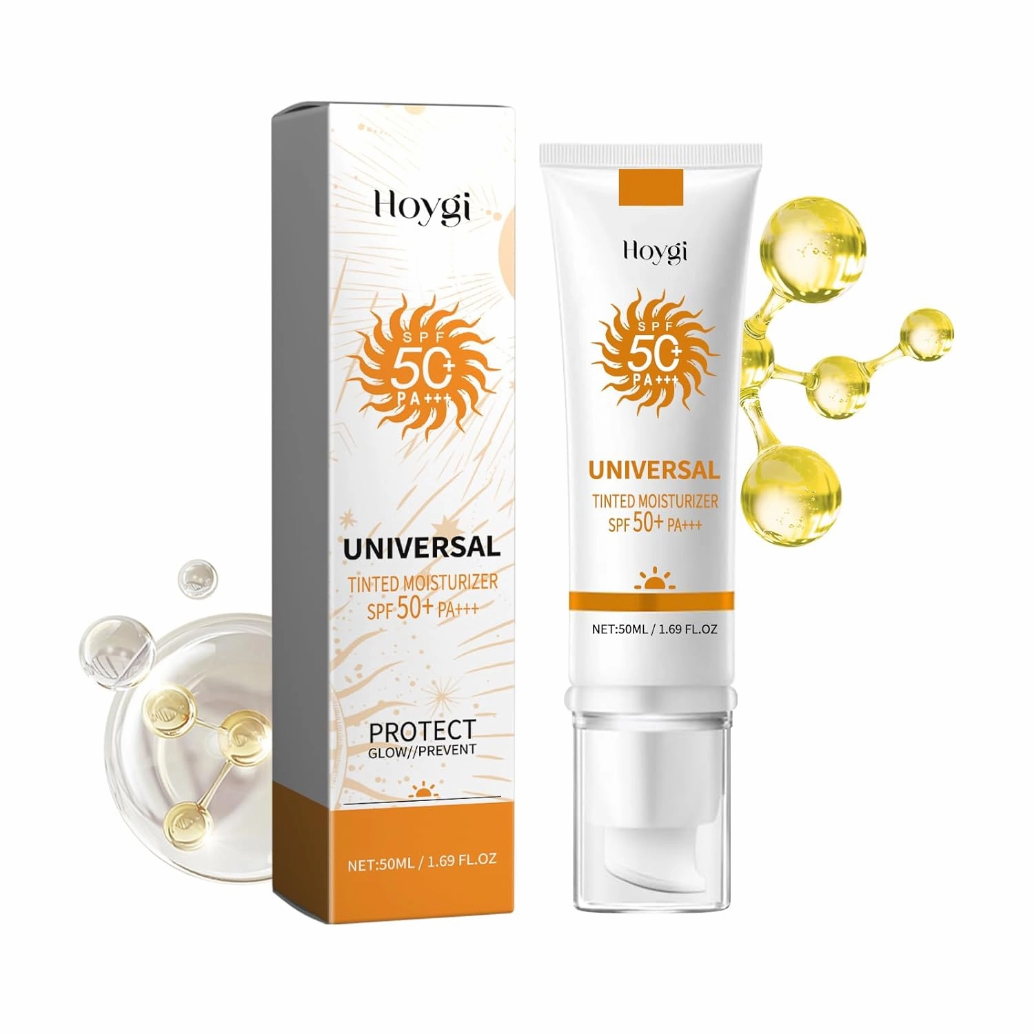 AMALIA Universal Tinted Moisturizer with SPF 50  PA   , Anti-Aging Foundation Cream, 1.69 FL OZ