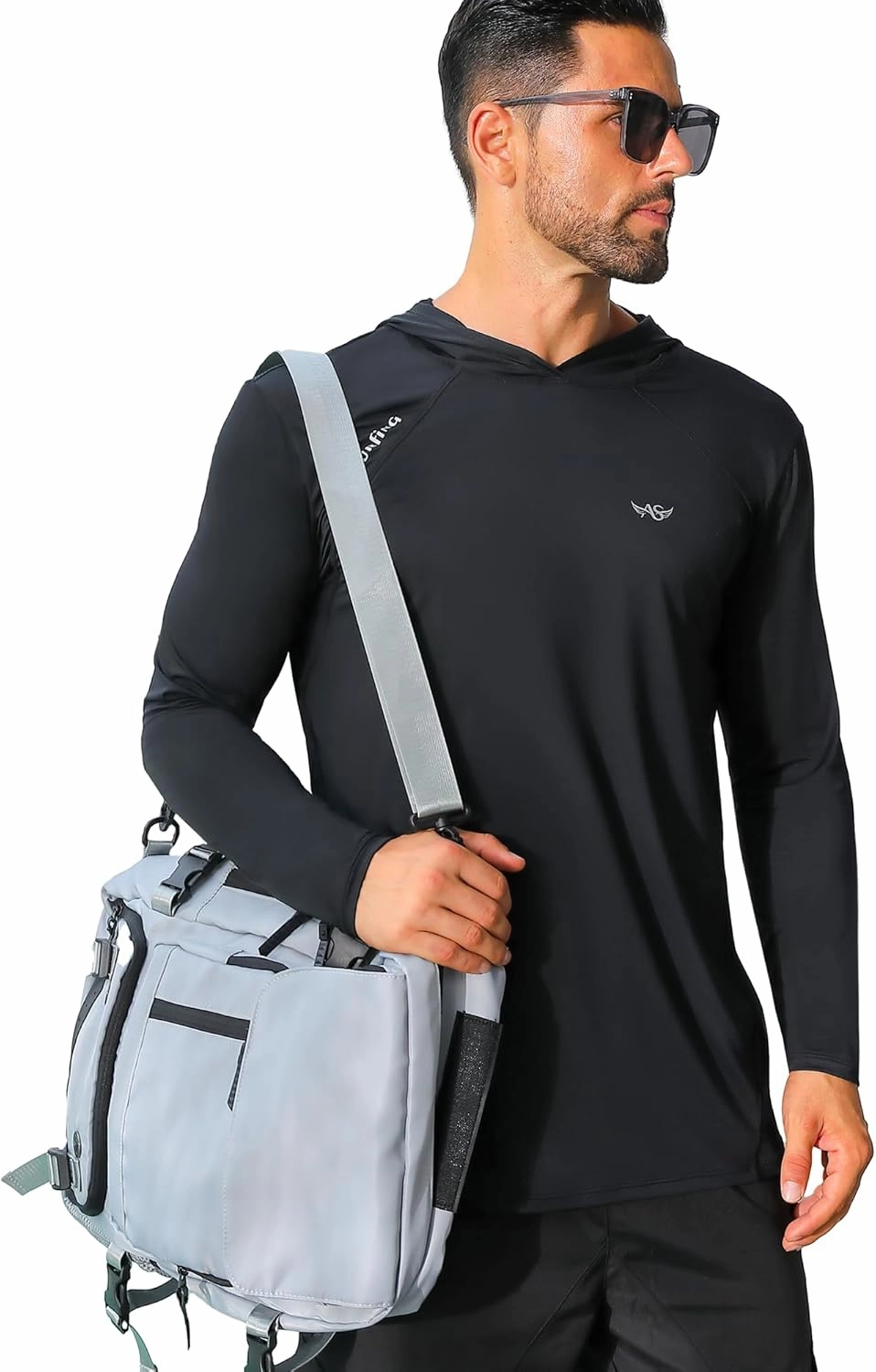 Angel season Men's Rash Guard Shirts UPF 50  Long Sleeve Swim Shirts Quick Dry UV Sun Protection Lightweight