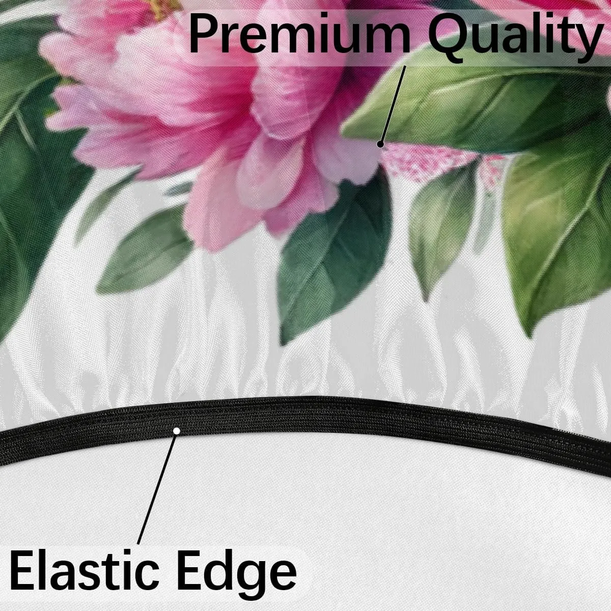 Animal Flower Alpine Cattle Outdoor Round Tablecloth with Umbrella Hole Fitted Circle Table Cloth with Elastic Edge Ootdoor Round Table Cover for Patio Party Picnic Decor fit 45-56inch