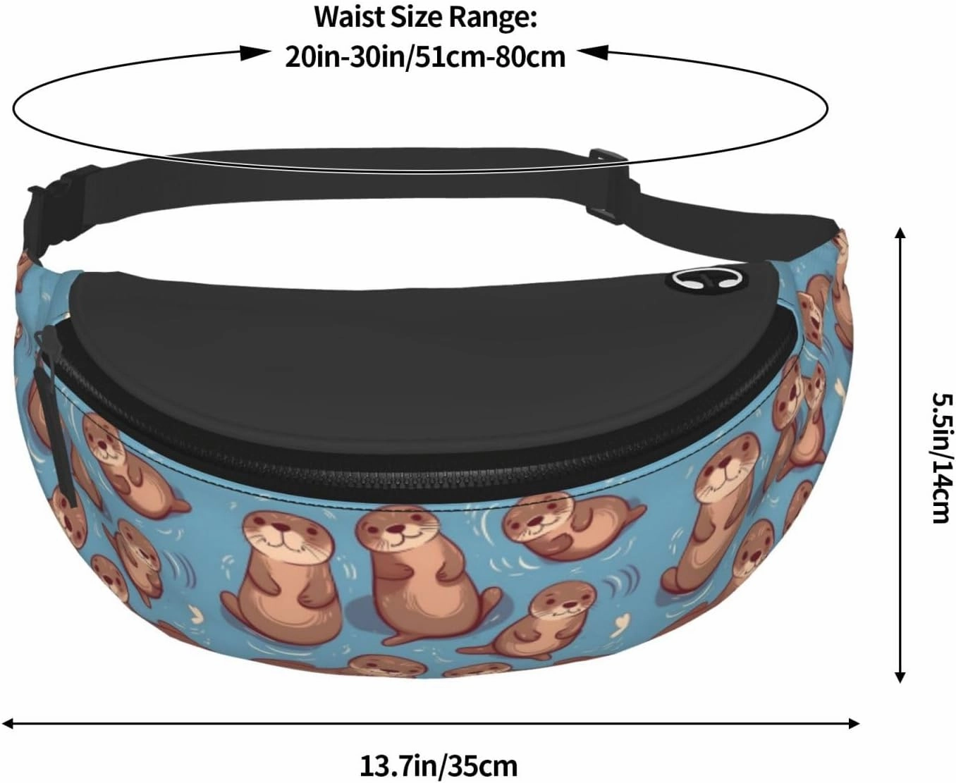 Animal Cute Brown Otters Fanny Pack for Man Women Waist Bag Adjustable Belt Casual Chest Bag Bum Bags for Travel Sports Running Hiking Waist Packs