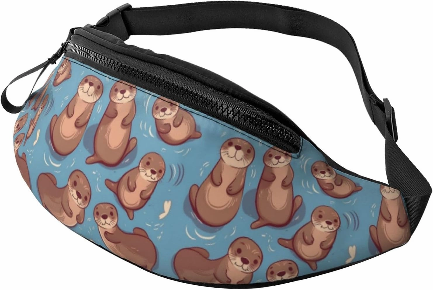 Animal Cute Brown Otters Fanny Pack for Man Women Waist Bag Adjustable Belt Casual Chest Bag Bum Bags for Travel Sports Running Hiking Waist Packs