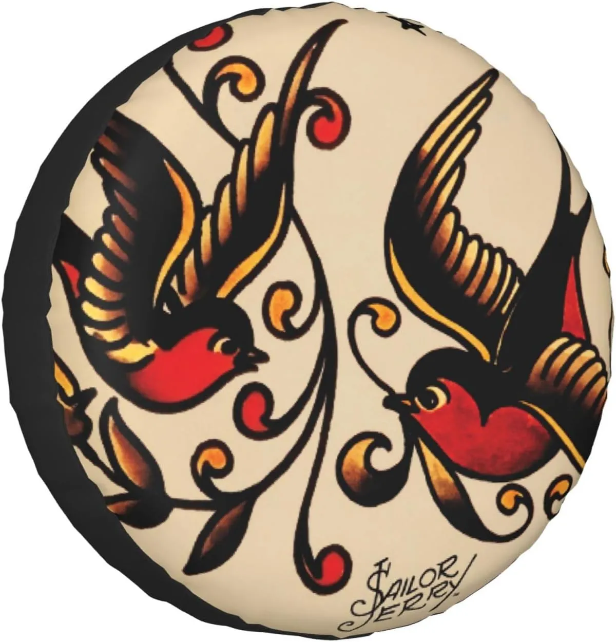 Astilnet Sailor Jerry Tattoo Spare Tire Cover Sunscreen Waterproof Wheel Covers Universal Fit