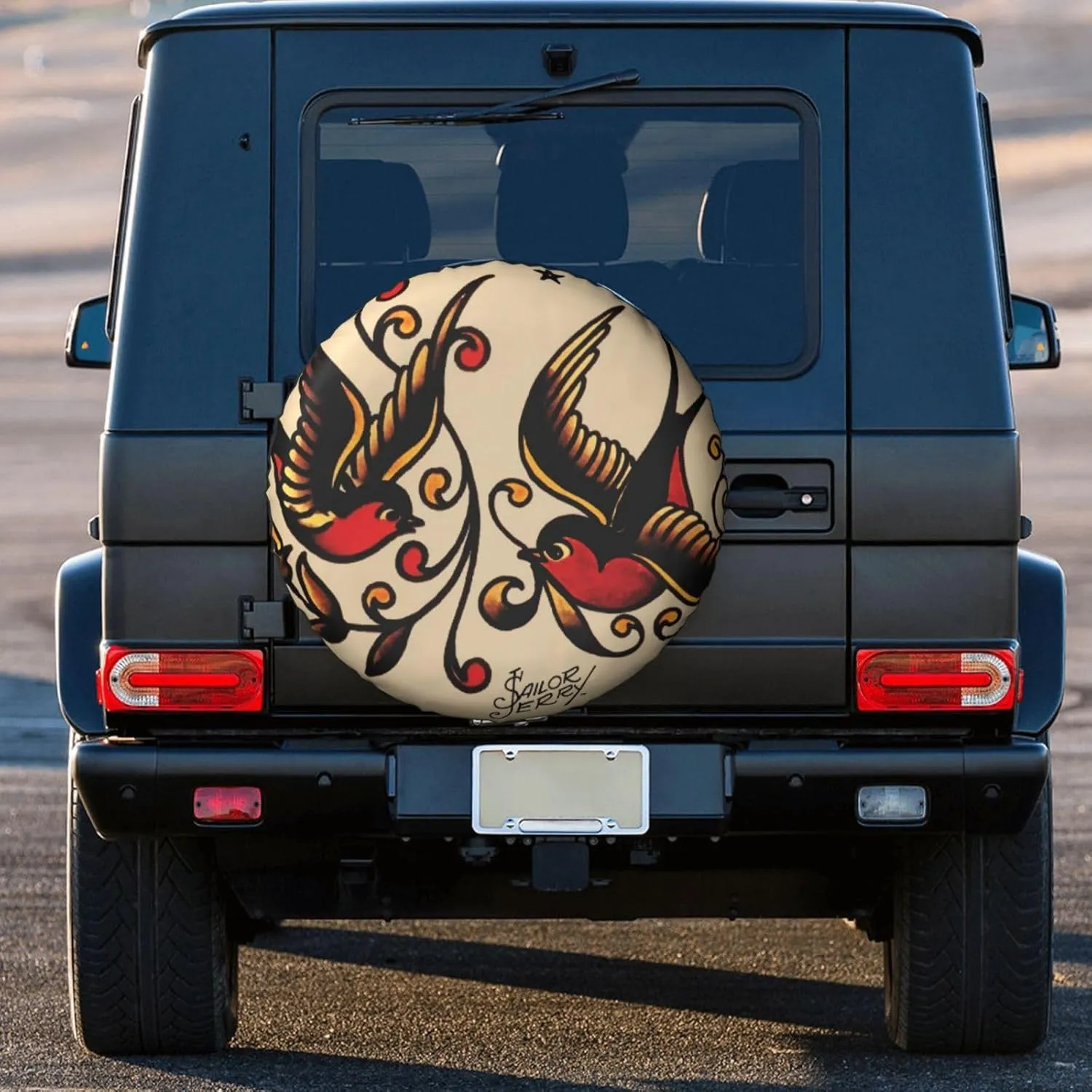 Astilnet Sailor Jerry Tattoo Spare Tire Cover Sunscreen Waterproof Wheel Covers Universal Fit