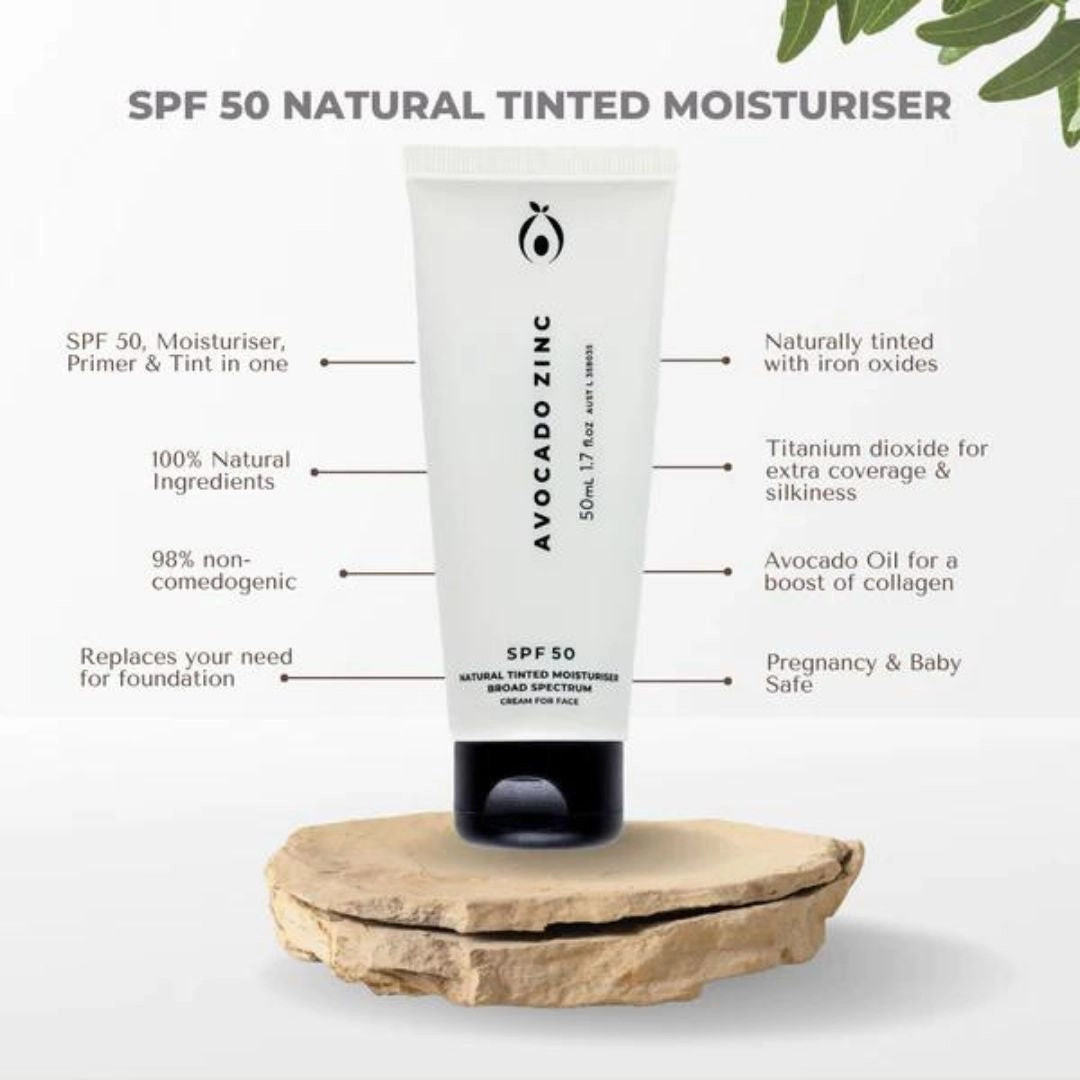 Avocado Zinc - SPF 50 Natural Tinted Moisturiser | LIGHT EXP 06/2025