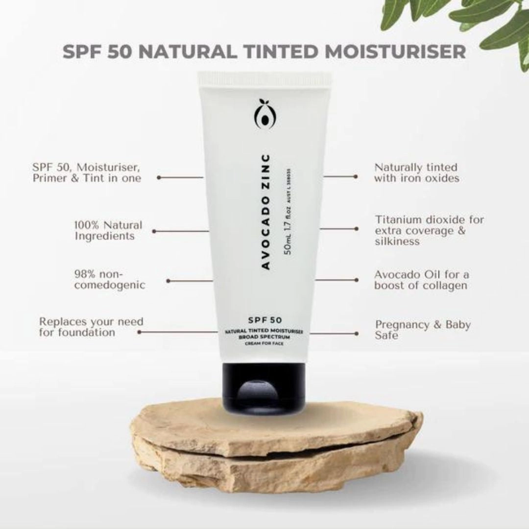 Avocado Zinc - SPF 50 Natural Tinted Moisturiser | LIGHT-MEDIUM