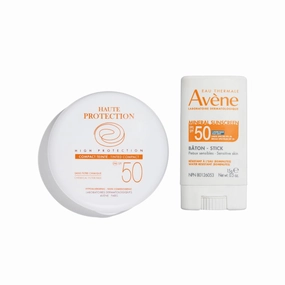Avène High Protection Beige Tinted Compact & Mineral Sunscreen Balm Stick UVA/UVB Blue Light Protection, Water Resistant, Non-Greasy