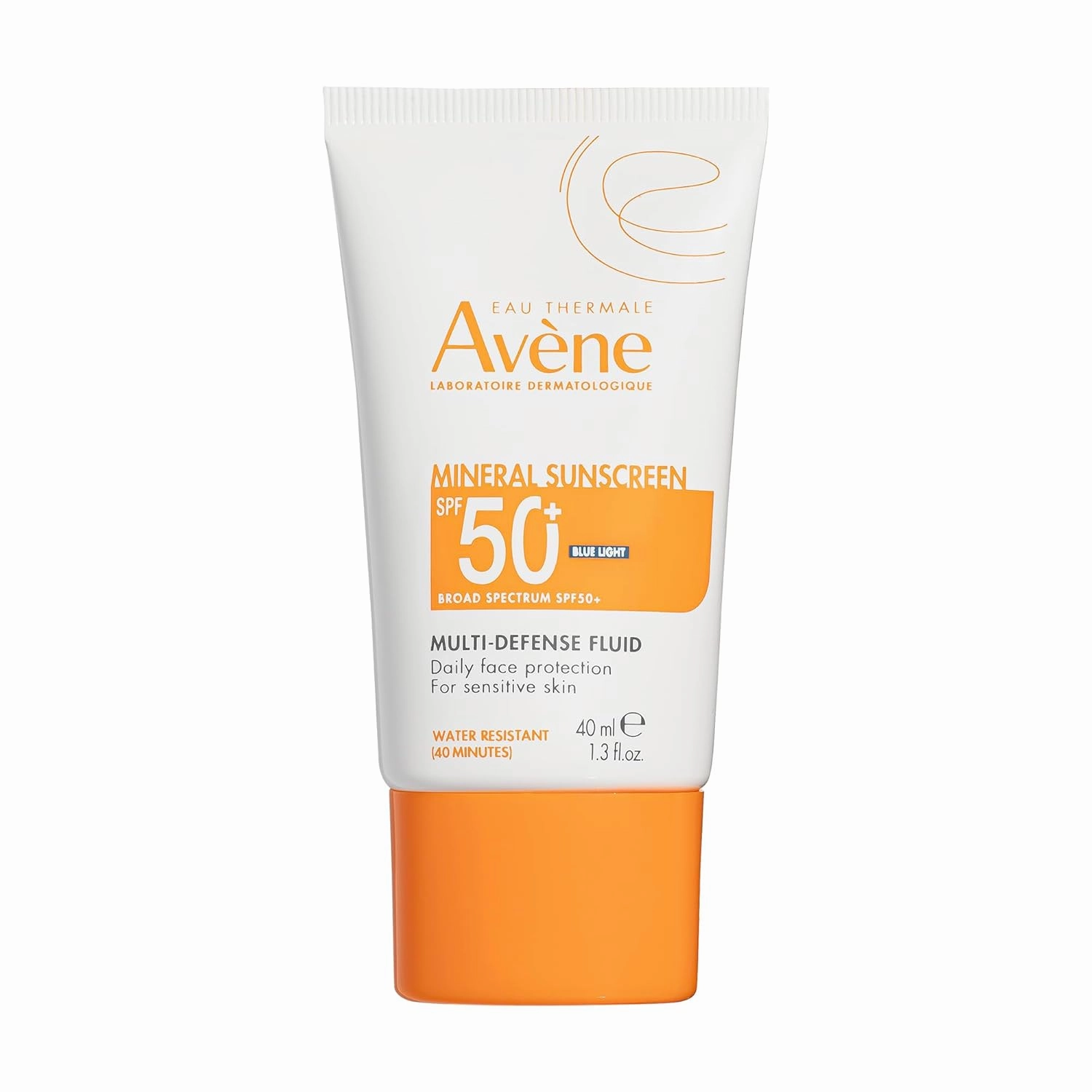 Avène Mineral Sunscreen Multi-Defense Fluid SPF 50 , Clean Formula Sunscreen for Sensitive Skin, Sheer, Water Resistant, Non-Whitening, Antioxidant Protection, 1.3 Fl Oz