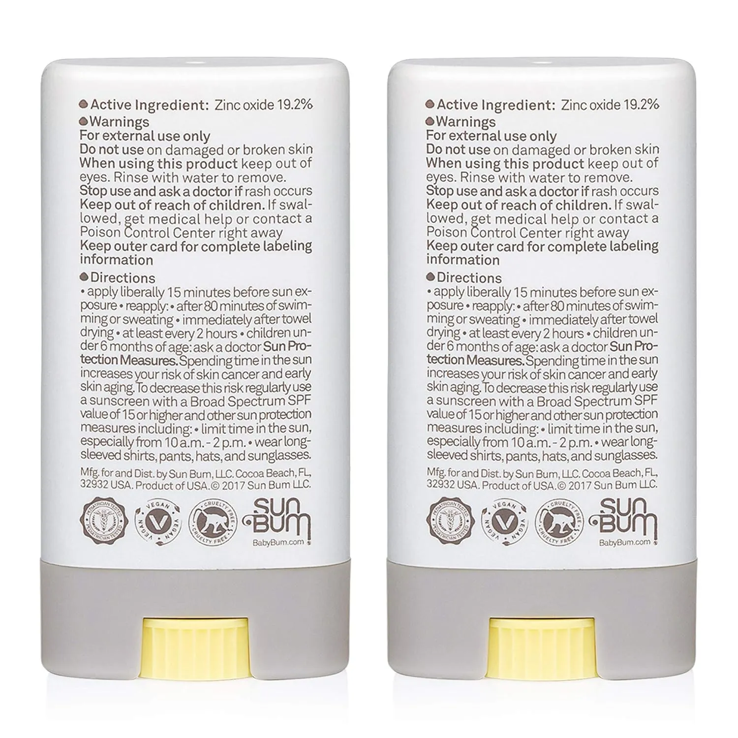 Baby Bum Mineral Sunscreen Face Stick - SPF 50 - UVA,UVB Face and Body Protection - Fragrance Free Safe for Sensitive Skin- Travel Size 0.45 Ounce (Pack of 2)
