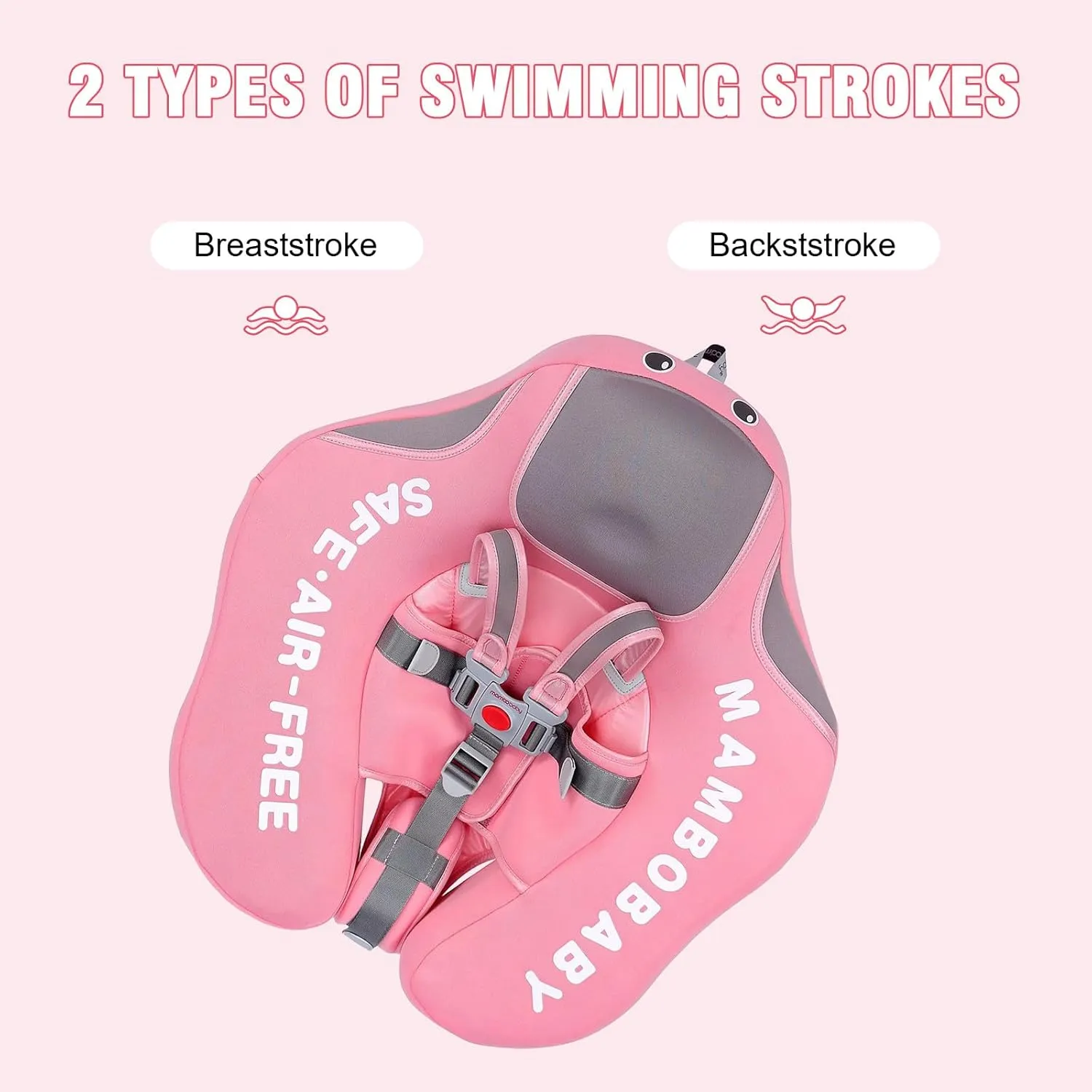 Baby Floats for Pool with Canopy Removable Sun Protection Canopy Mambobaby Float Non Inflatable Upgrade Add Tail Avoid Flip Waterproof Skin-Friendly Infant Swim Float 3-24 Months