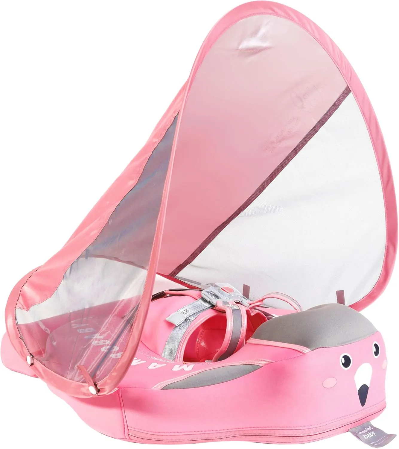 Baby Floats for Pool with Canopy Removable Sun Protection Canopy Mambobaby Float Non Inflatable Upgrade Add Tail Avoid Flip Waterproof Skin-Friendly Infant Swim Float 3-24 Months