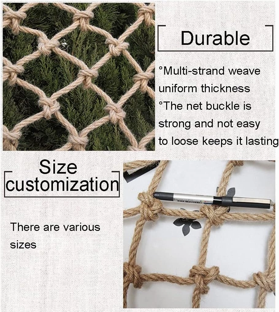 Balcony Net, Children Protection Playground Decoration Netting, Baby Stair Protective Safety Net, Rope Spider cargo net For Trailers Treehouse Rope Netting rope netting (Size : 1×1m/3.28x3.28ft) ( Col