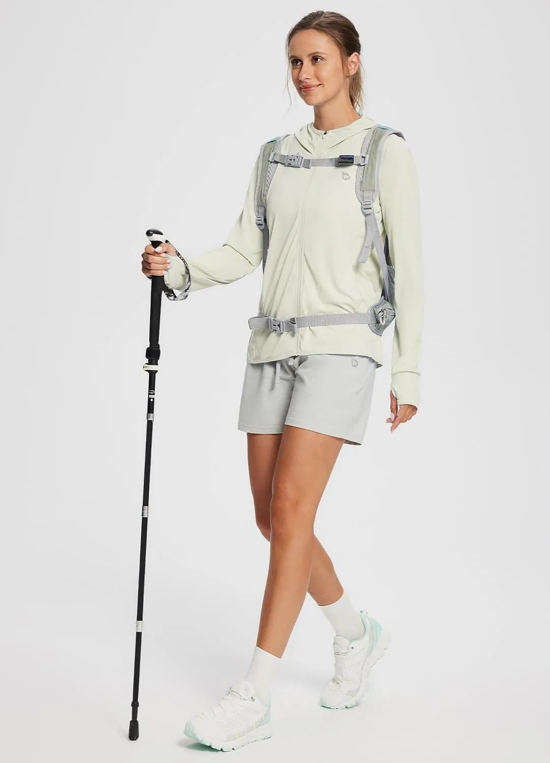 baleaf Women's UPF 50  Sun Protection Shirts SPF Jacket UV Cooling Hoodie Long Sleeve Summer Clothing for Outdoor Hiking