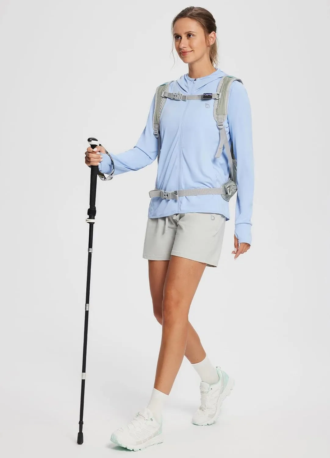 baleaf Women's UPF 50  Sun Protection Shirts SPF Jacket UV Cooling Hoodie Long Sleeve Summer Clothing for Outdoor Hiking