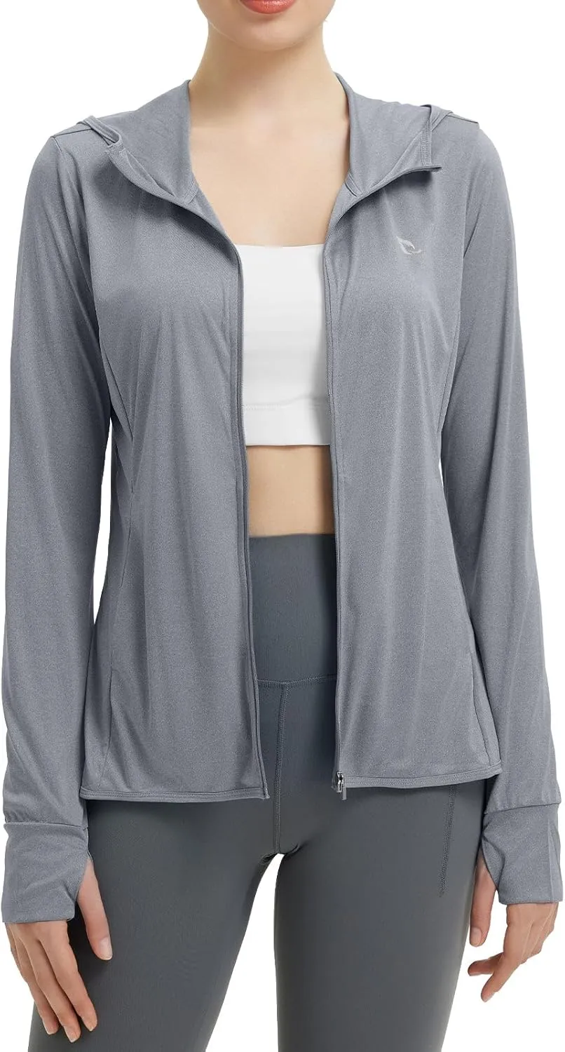 baleaf Women's UPF 50  Sun Protection Shirts SPF Jacket UV Cooling Hoodie Long Sleeve Summer Clothing for Outdoor Hiking